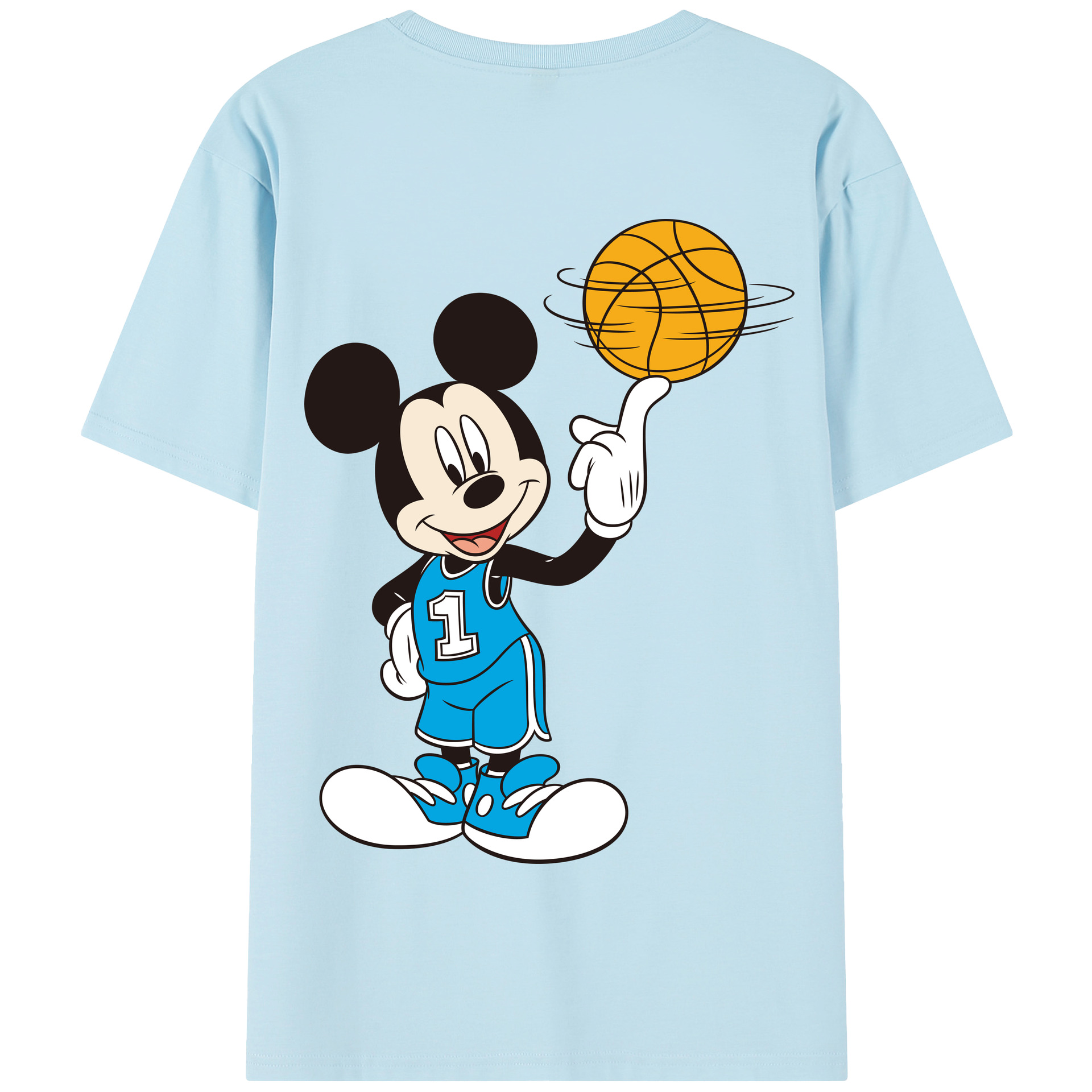 （画像用） ミッキーマウス Mickey Mouse 綿100％半袖Tシャツ（背面プリント）